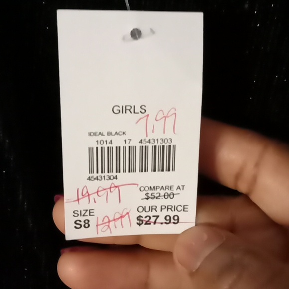 Girls Black Velvet like Jumpsuit with one shoulder bow detail with sparkle - Picture 5 of 6